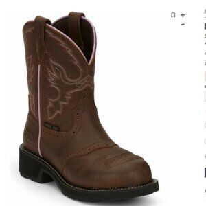 JUSTIN WOMEN'S WANETTE WESTERN WORK BOOTS-STEEL TOE